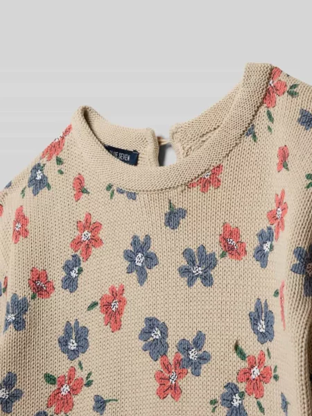 Sweter o kroju regular fit z imitacji dzianiny Blue Seven biały