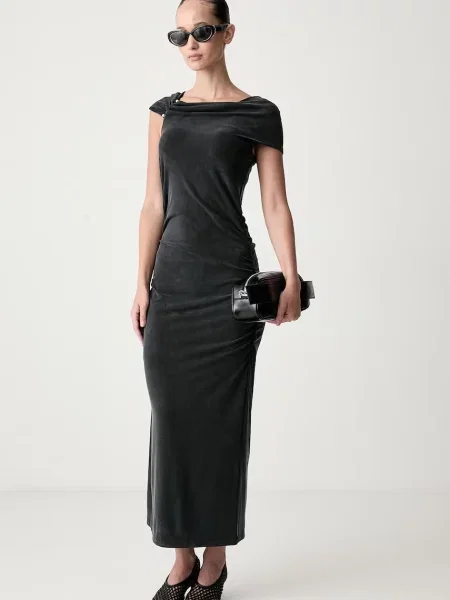 Stine Goya rochie din cupro negru