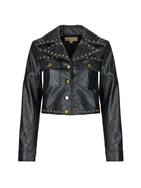 Geanta de piele Michael Michael Kors cu tepi negru