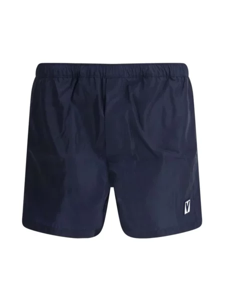 Lniane kąpielówki Valentino z autografem niebieskie