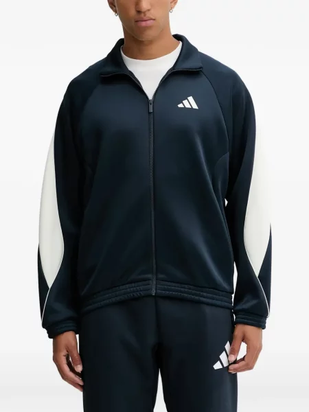 Prugaste teretana kratke hlače Adidas s printom plava