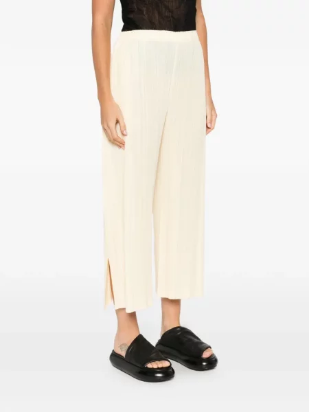 Pantaloni Pleats Please Issey Miyake plisate galben