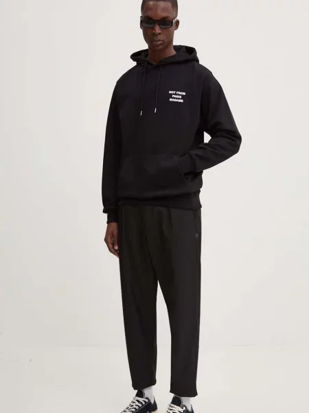 Кофта Drôle de Monsieur Le Hoodie Slogan з капюшоном з принтом чорний