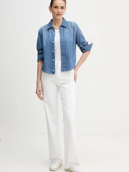 Calvin Klein Jeans koszula jeansowa regular z kołnierzykiem klasycznym niebieski