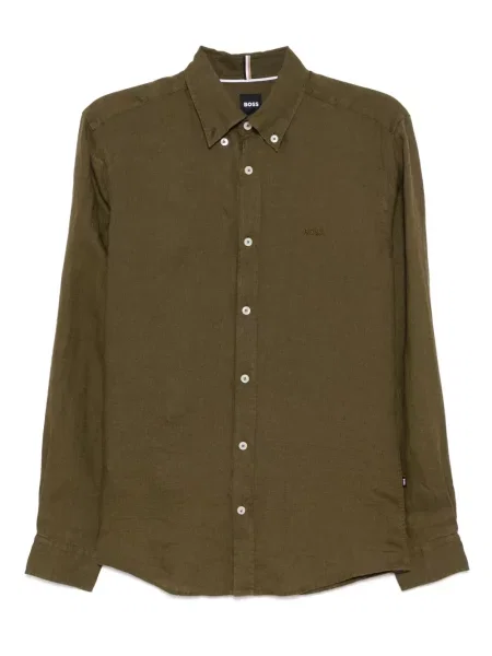 Ленена риза Boss зелено
