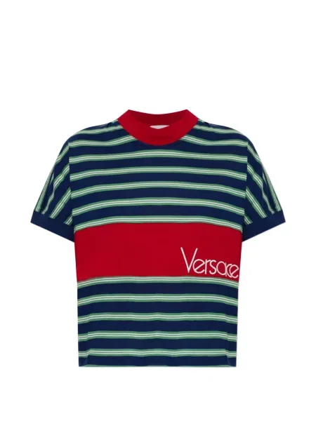 Tricou Versace cu broderie albastru