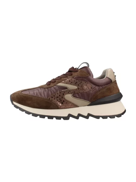 Welurowe sneakersy Stonefly brązowe