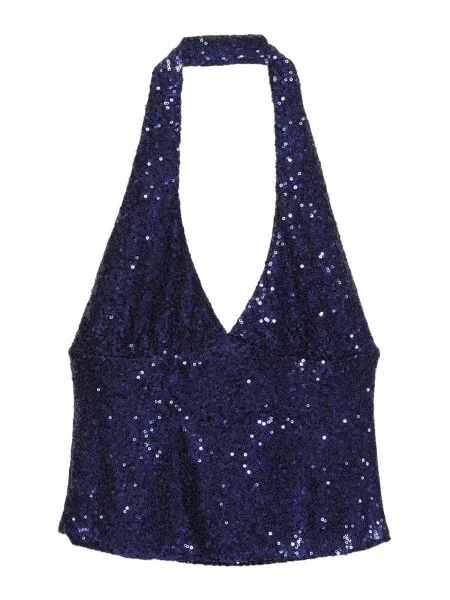 Pull&Bear Top temno modra