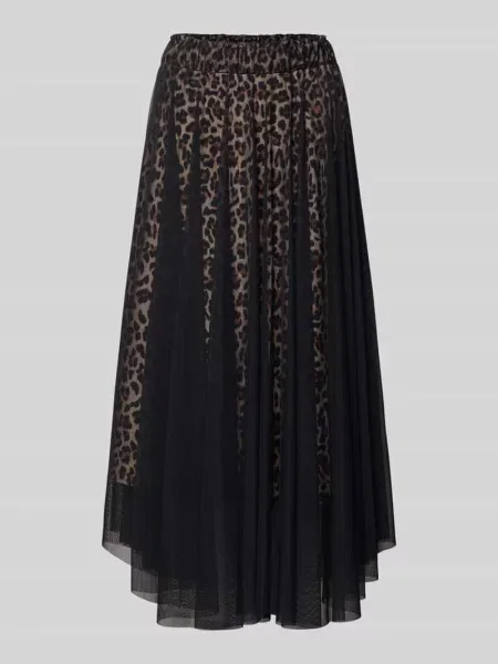 Długa spódnica z elastycznym pasem model Zabaione czarna