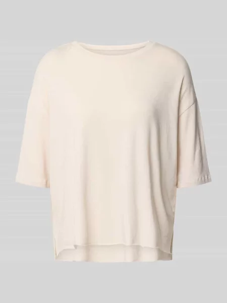 T-shirt z dekoltem typu łódka Juvia beżowa