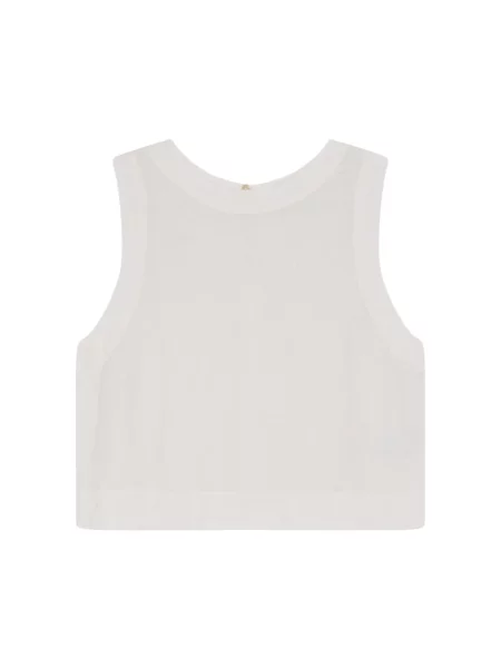 Lniany top The New Society biały