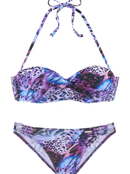 BRUNO BANANI Bikiny slivková / orgovánová / čierna biela