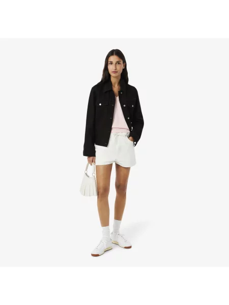 Lacoste Bezszwowy Sweter Z Dzianiny Z Dekoltem W Serek różowy