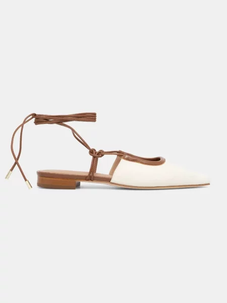 Балетки Boss с открытой пяткой бежевые