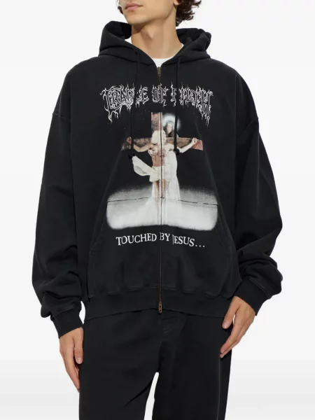 Hanorac cu glugă Vetements cu imagine negru