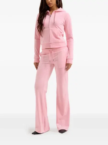 Bėgimas kelnės Juicy Couture su autografu rožinė