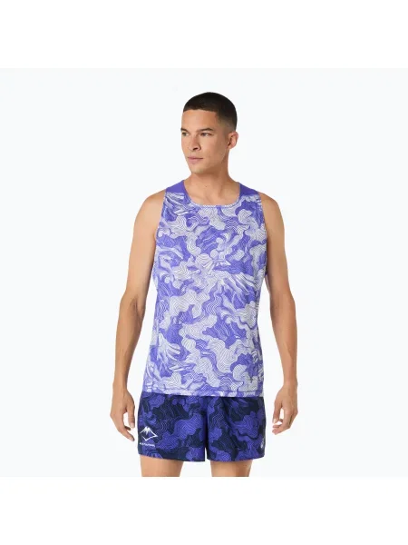 Tricou de alergare pentru bărbați ASICS Fujitrail Singlet cobalt burst/cream