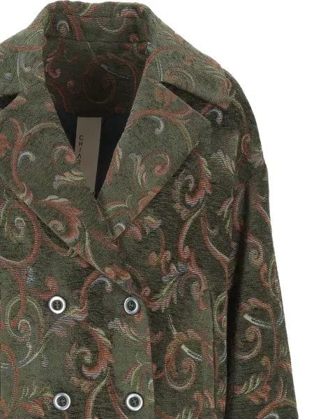 Dvouřadý kabát Chiara Ferragni zelený