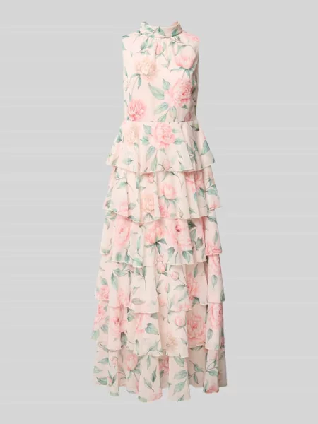 Dopasowana sukienka casualowa z falbanami model FELICIA' Vero Moda różowa