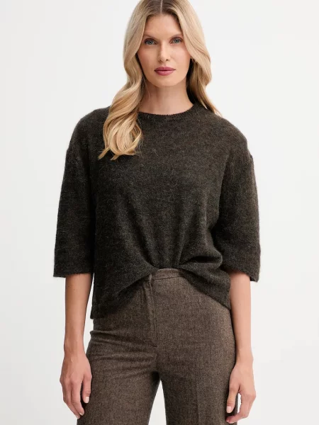 Svetr s příměsí alpakové vlny Sessun hnědá