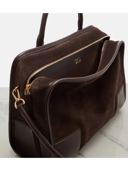 Top Loewe din piele de căprioară maro