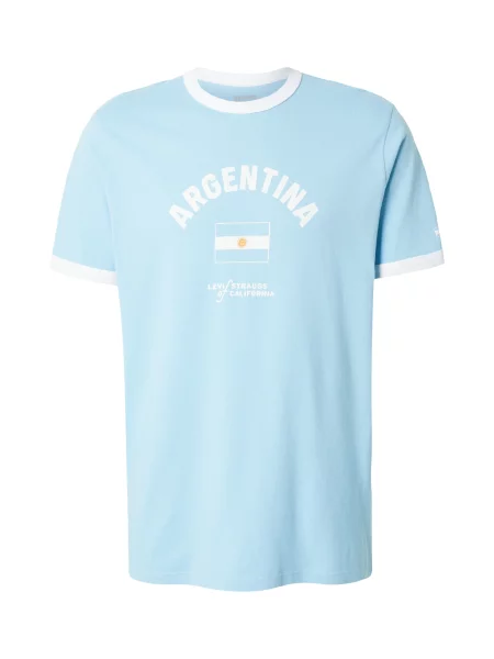 LEVI'S ® Tricou Argentina  Ringer Tee albastru deschis / galben alb