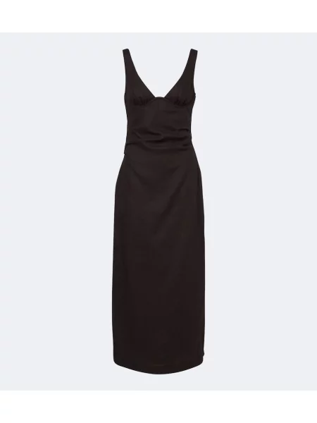 Rochie midi Sir de in drapată maro