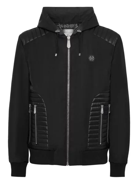 Geanta de piele Philipp Plein cu glugă negru