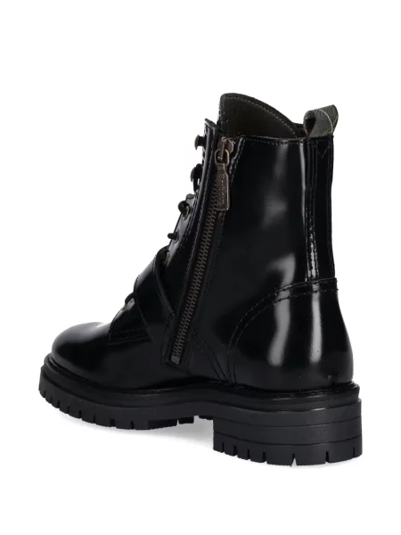 Botine Barbour cu șireturi din dantelă negru