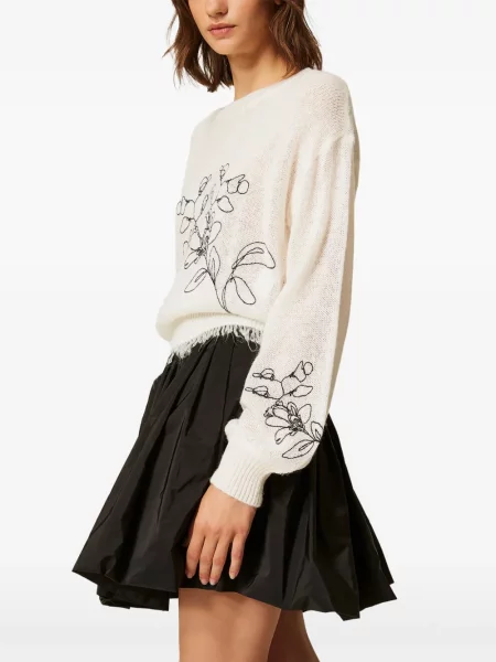 Pulover Twinset cu broderie cu model floral