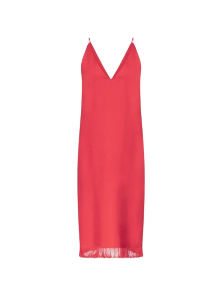 Rochie midi Fforme cu franjuri roșu