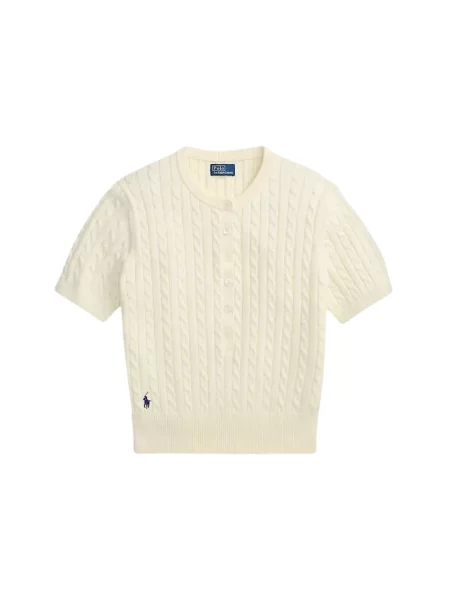 Sweter w kroju regular fit z czystej bawełny Polo Ralph Lauren biały