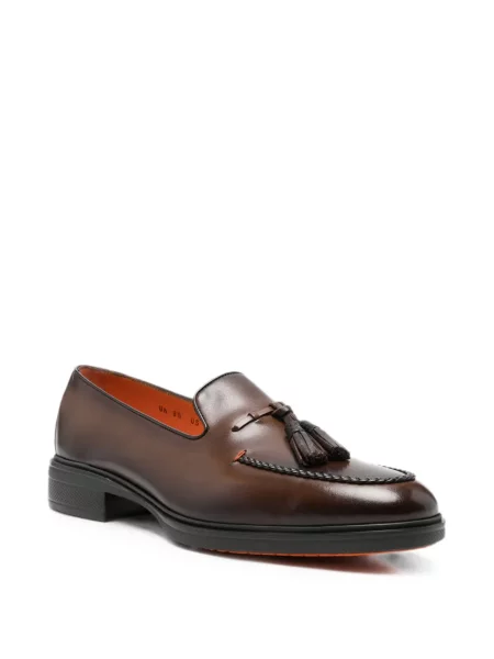 Pantofi loafer Santoni țesuți maro