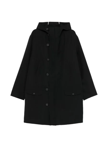 Palton Yohji Yamamoto cu glugă negru