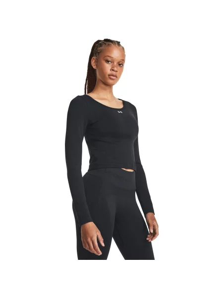 Tréninkové tričko s dlouhým rukávem Under Armour Train Seamless black/white bílé