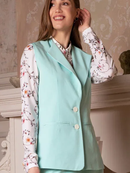 Жилет класичний LadyLike бавовна/поліестер бірюзовий