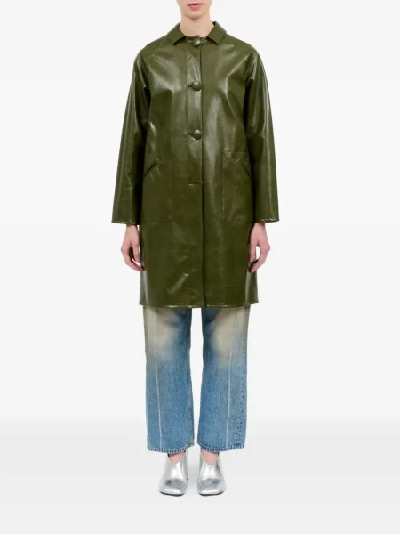 Μονόστομος παλτό Mm6 Maison Margiela πράσινο