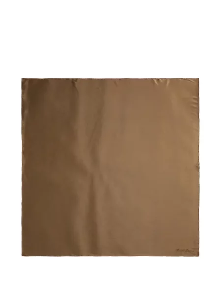 Fular Ralph Lauren Collection cu broderie de mătase maro