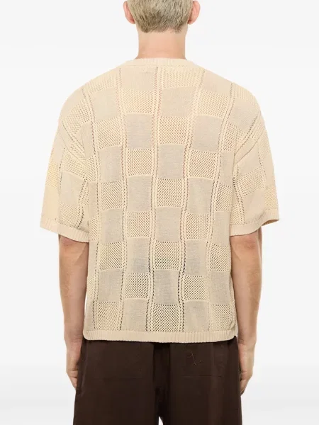 Pletena majica Laneus karirana