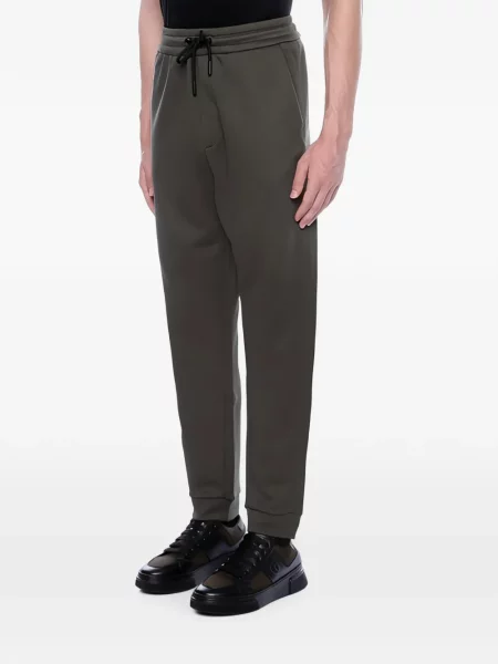 Spodnie Giorgio Armani do biegania z logo ze sznurkiem zielone