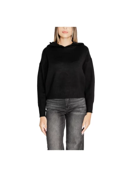 Bluza z kapturem Vero Moda z kapturem z długim rękawem czarna