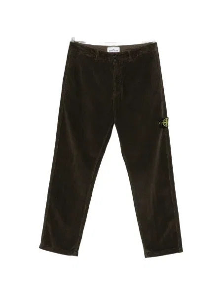 Pantaloni Stone Island de catifea cord cu strasuri maro