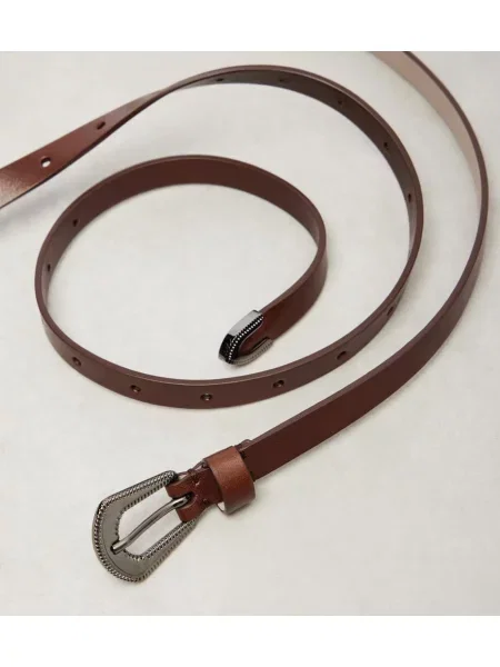 Curea Brunello Cucinelli din piele maro