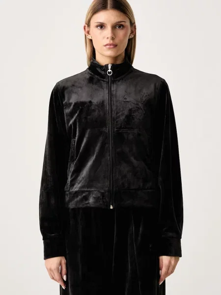 Puma bluza rozpinana welurowa Essentials Elevated czarna