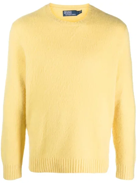 Fleece πουλόβερ Polo Ralph Lauren με στρογγυλή λαιμόκοψη με σχέδιο γκρι