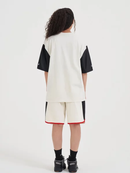 Pantaloni Getäfelte ecru / roșu negru