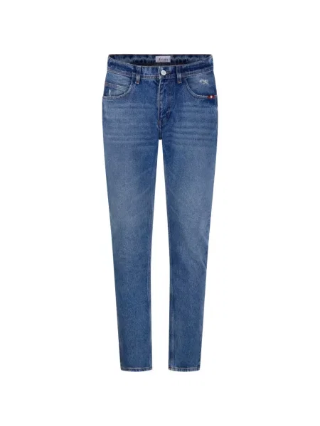 Blugi skinny Amish zdrențuiți skinny fit albastru
