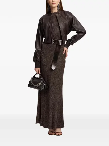 Rochie maxi Ralph Lauren Collection tricotate maro