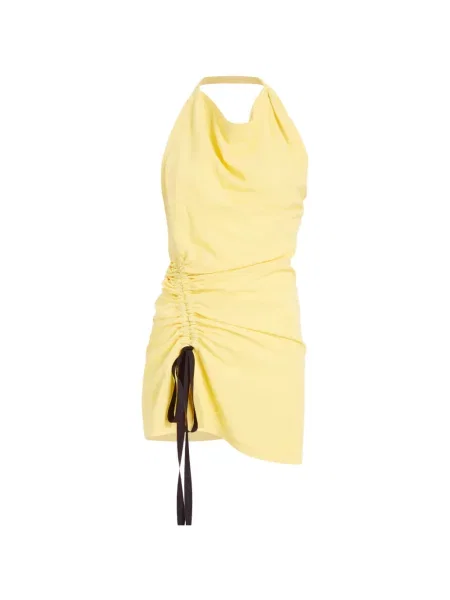 Top Proenza Schouler cu volane cu gât halter galben