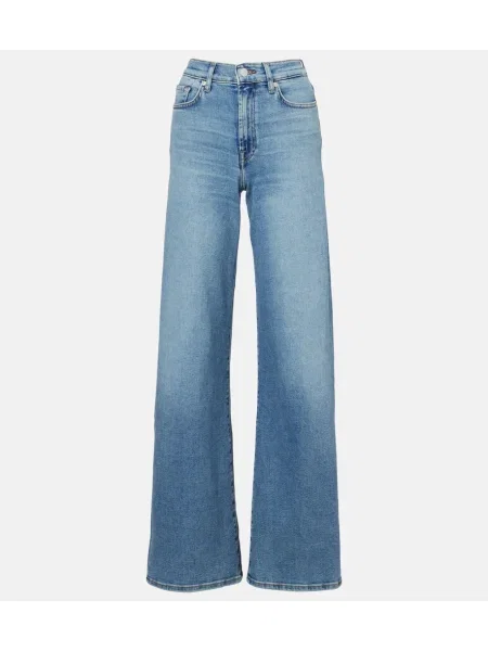 Blugi 7 For All Mankind cu talie înaltă albastru